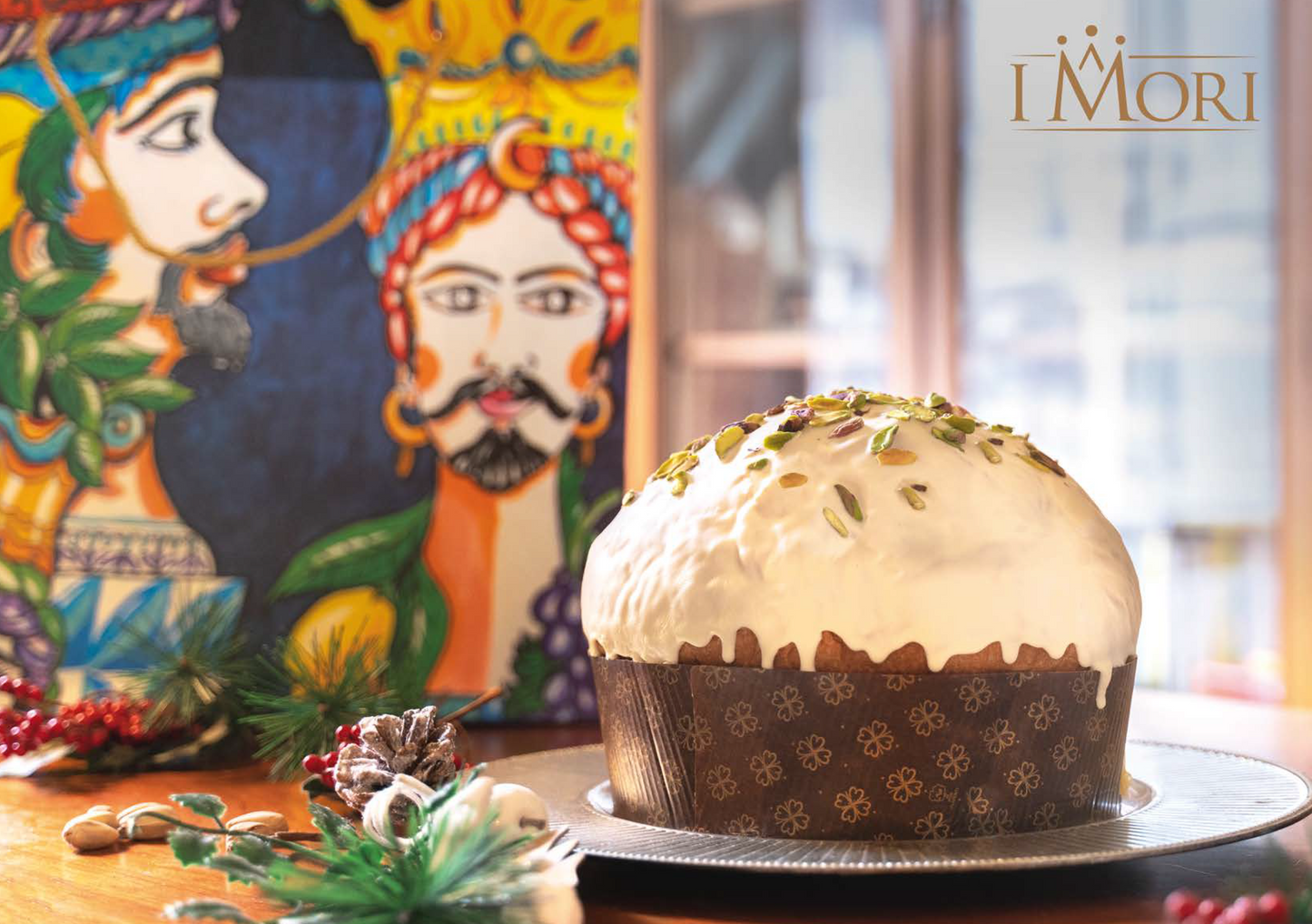 PANETTONE AL PISTACCHIO SICILIANO 1 kg - LINEA MILLE E UNA NOTTE