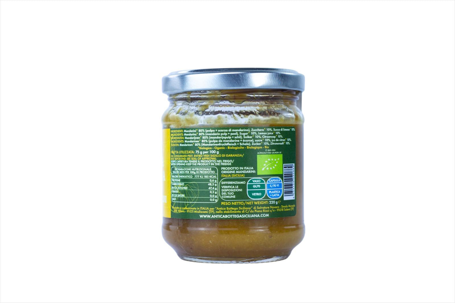 MARMELLATA BIOLOGICA DI MANDARINI SICILIANI